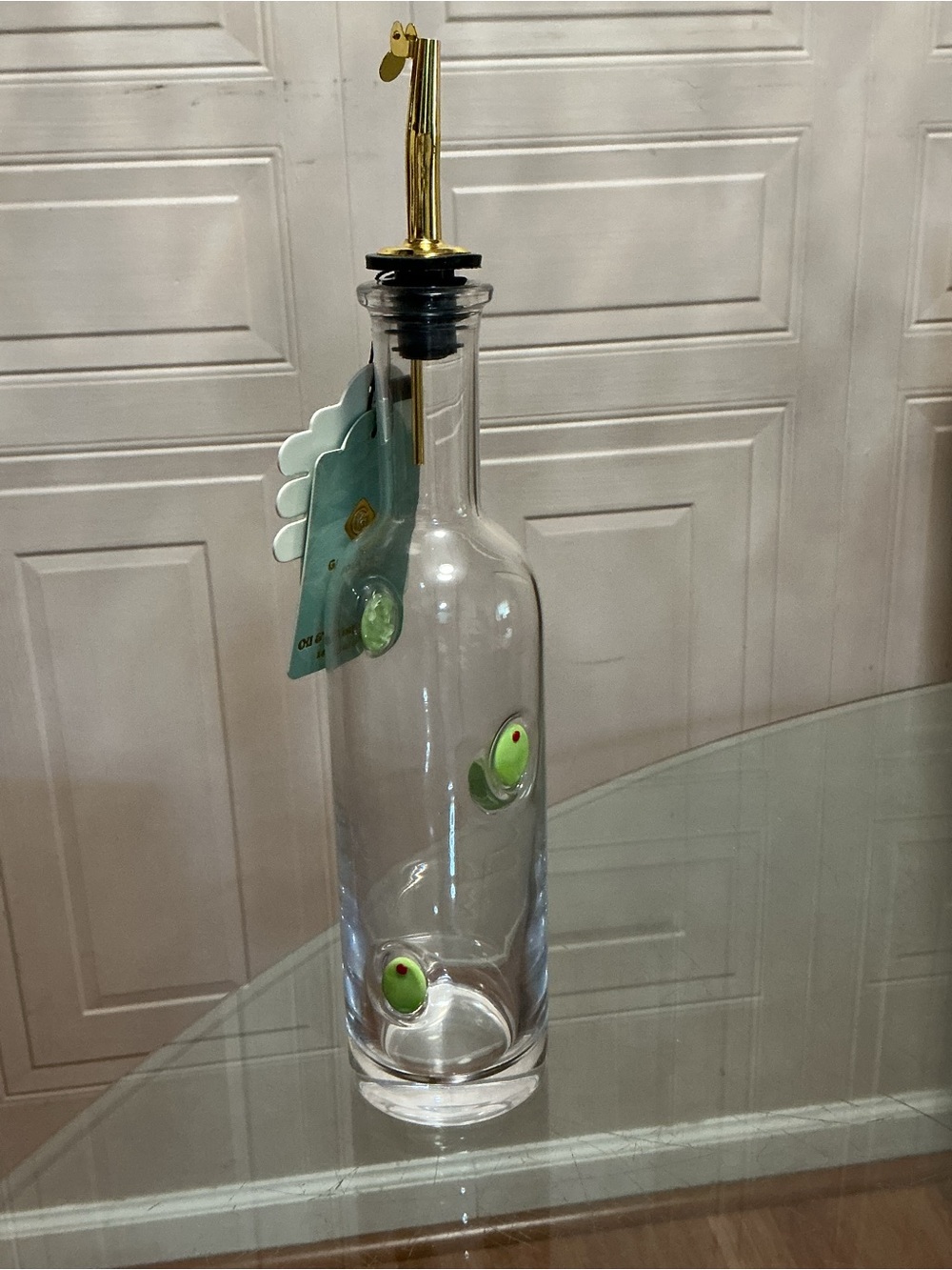 Beautiful Gourmet Olive Oil Dispenser Glass Kitchen Bottle Pourer/ -New